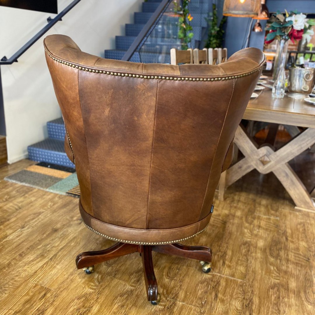 Franklin Leather Office Wing Chair Mocha image 13